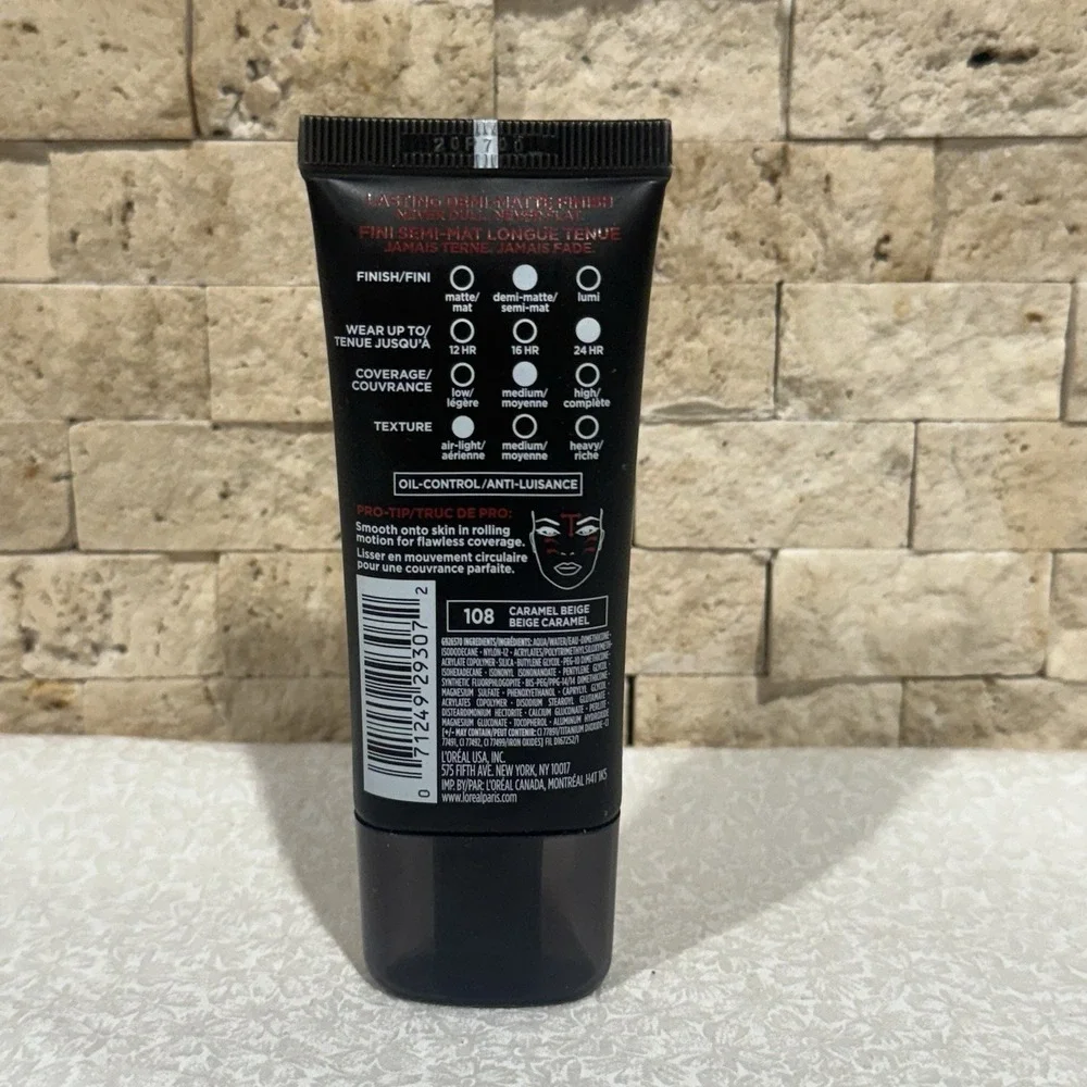 L'Oréal Paris Infallible Pro-Matte Foundation, #108 Caramel Beige 1 Fl Oz Sealed